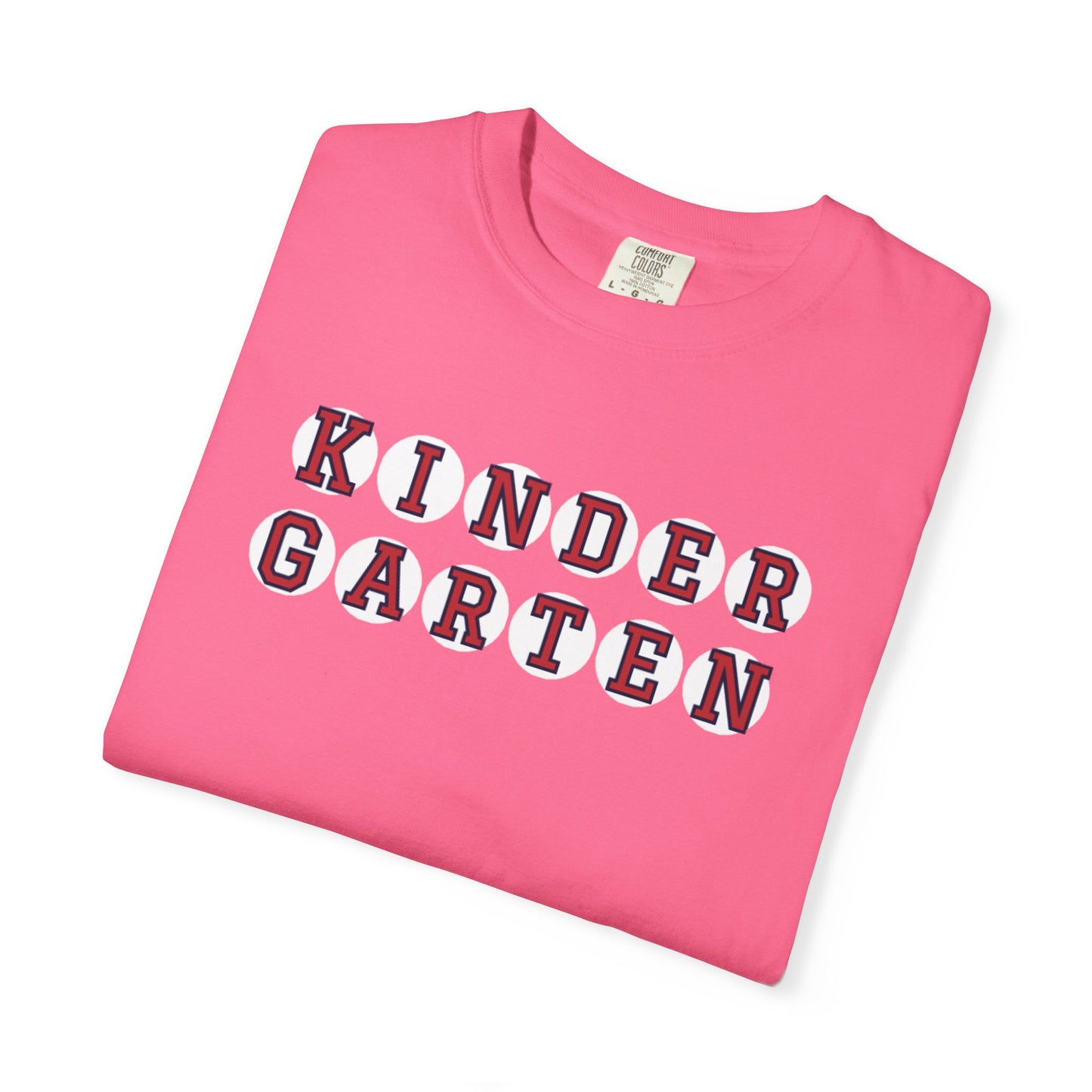 KINDERGARTEN RED PLAYER LETTERS T-SHIRT