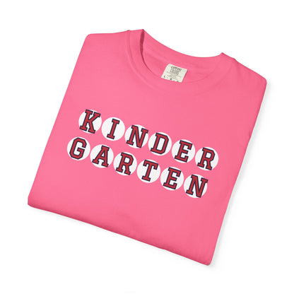 KINDERGARTEN RED PLAYER LETTERS T-SHIRT