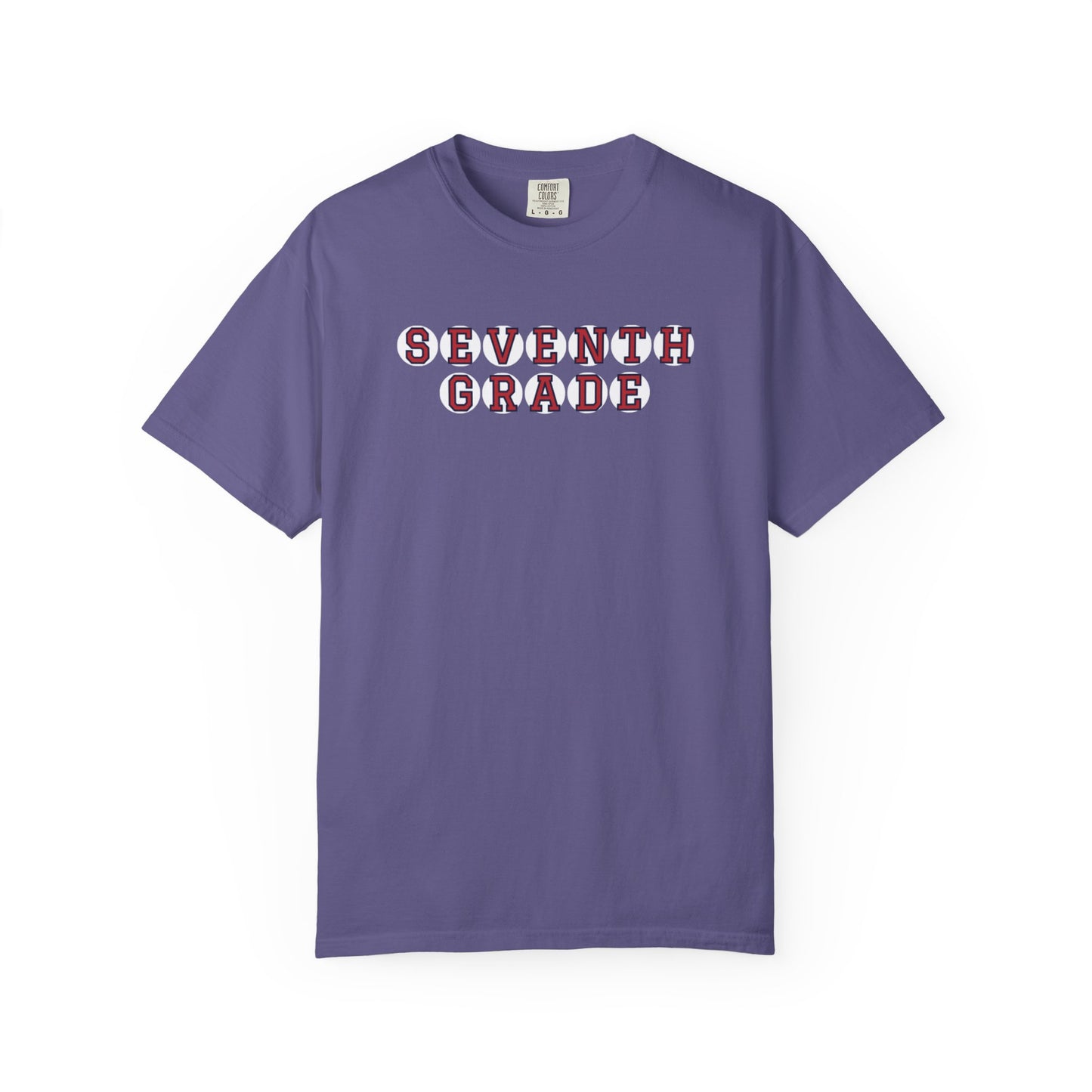 SEVENTH GRADE RED PLAYER LETTERS T-SHIRT