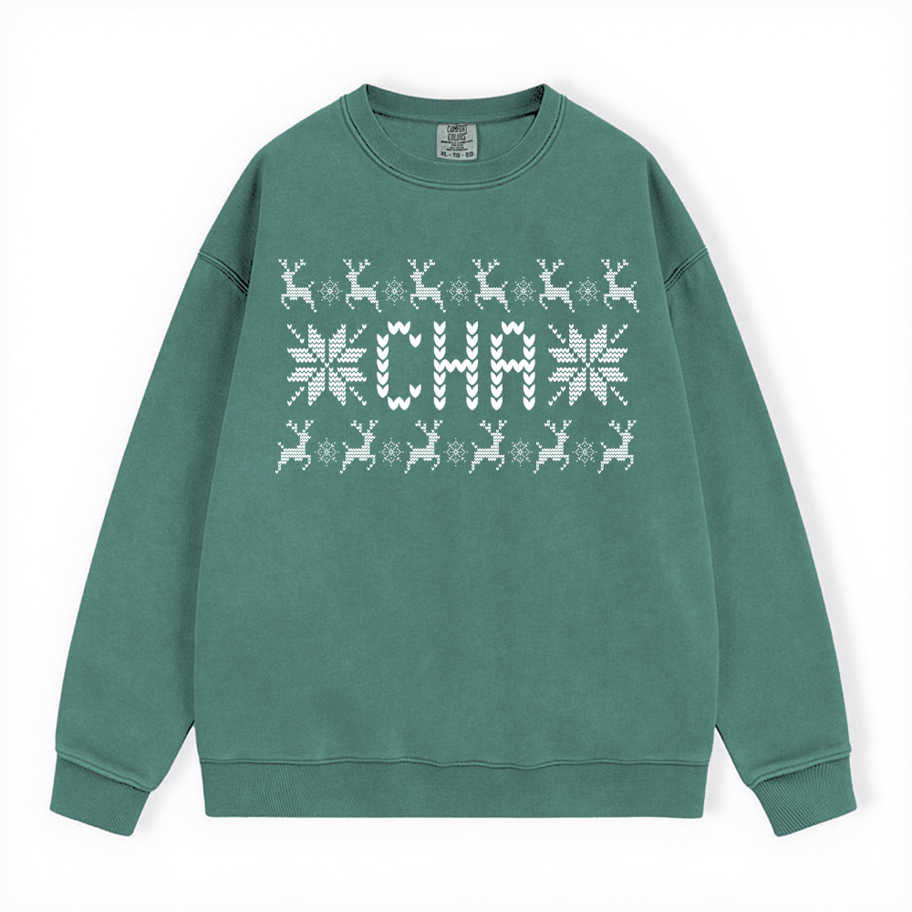 CHA UGLY SWEATER COMFORT COLORS CREWNECK