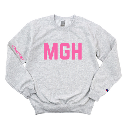PINK MGH MD DERMATOLOGY CHAMPION CREWNECK