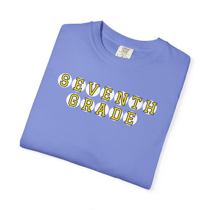 SEVENTH GRADE. YELLOW PLAYER LETTERS T-SHIRT