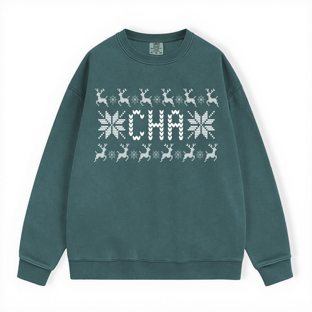 CHA UGLY SWEATER COMFORT COLORS CREWNECK