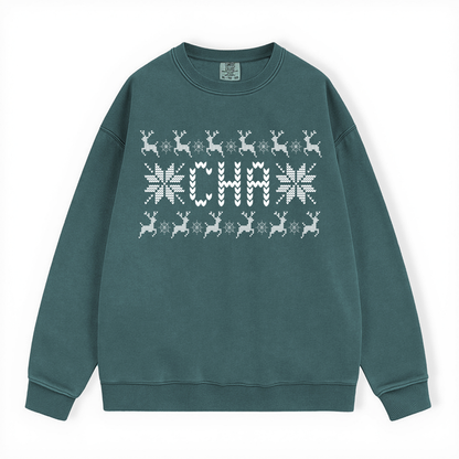 CHA UGLY SWEATER COMFORT COLORS CREWNECK