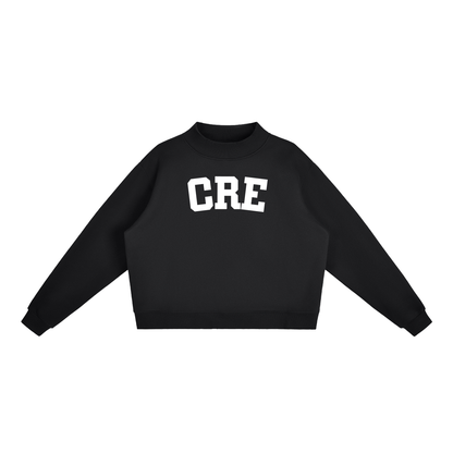 CRE BLOCK LETTER BLACK MOCK NECK