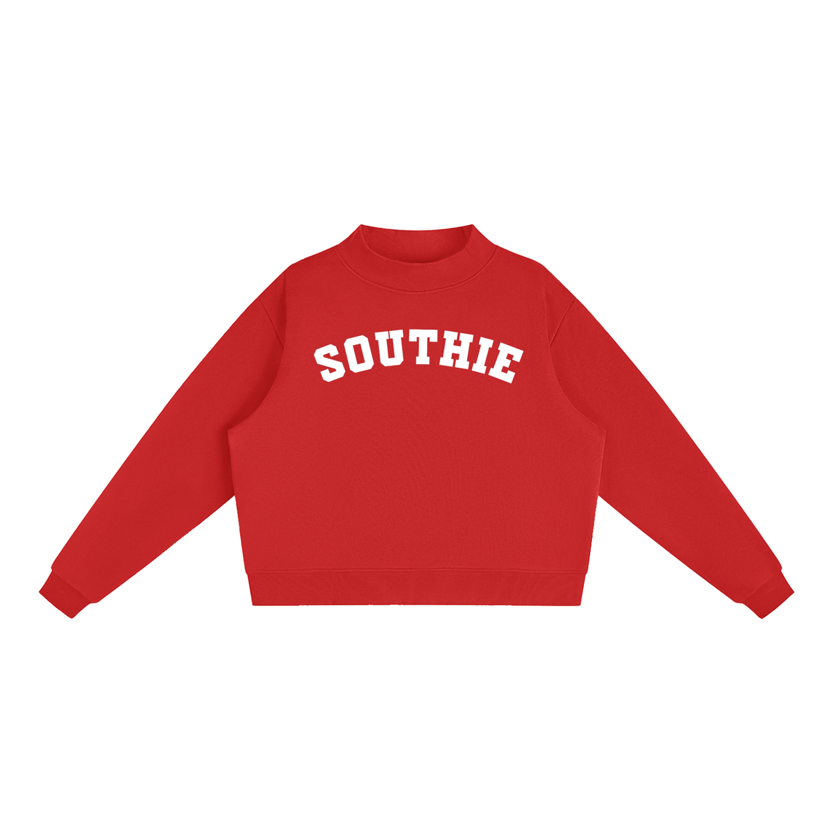 SOUTHIE WHITE BLOCK LETTER MOCK NECK