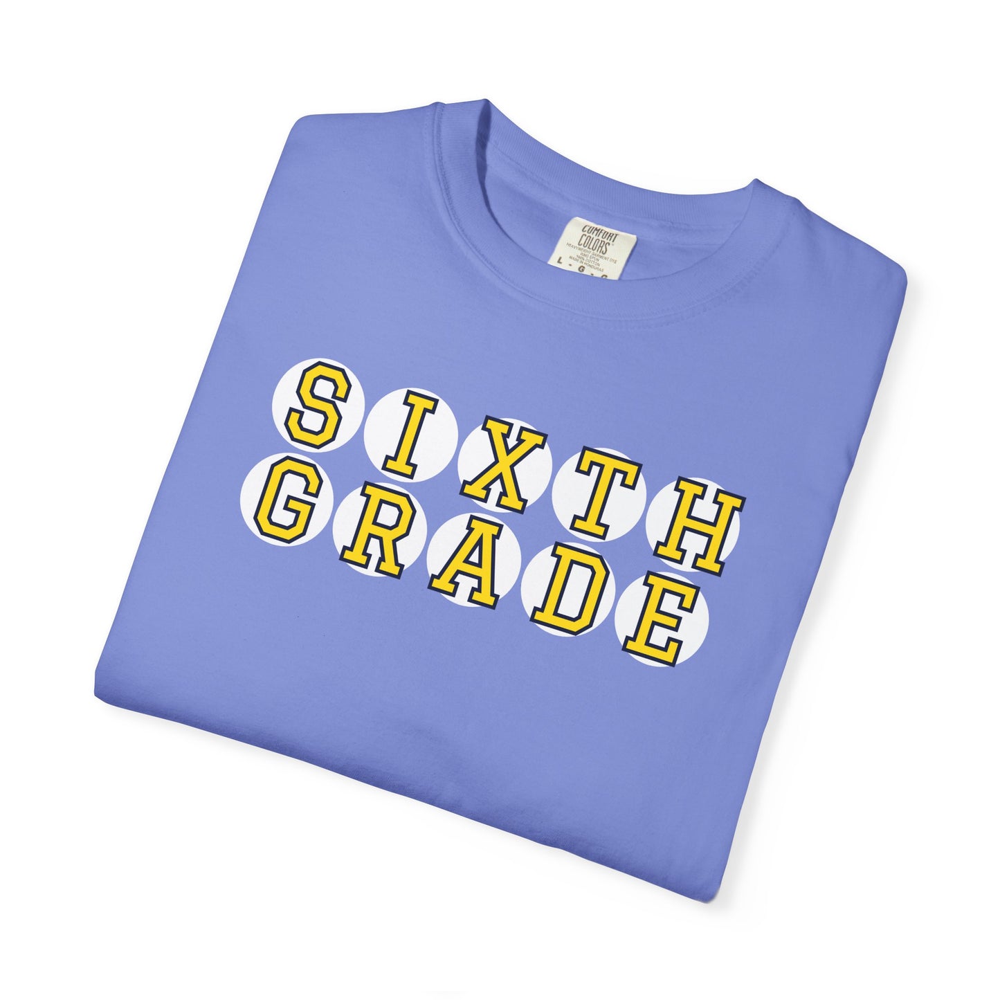 SIXTH GRADE YELLOW PLAYER LETTERS T-SHIRT