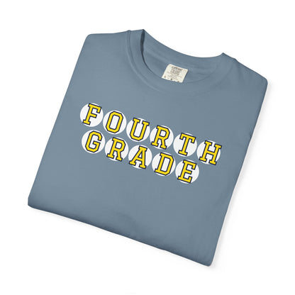 FOURTH GRADE. YELLOW PLAYER LETTERS T-SHIRT