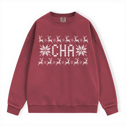CHA UGLY SWEATER COMFORT COLORS CREWNECK