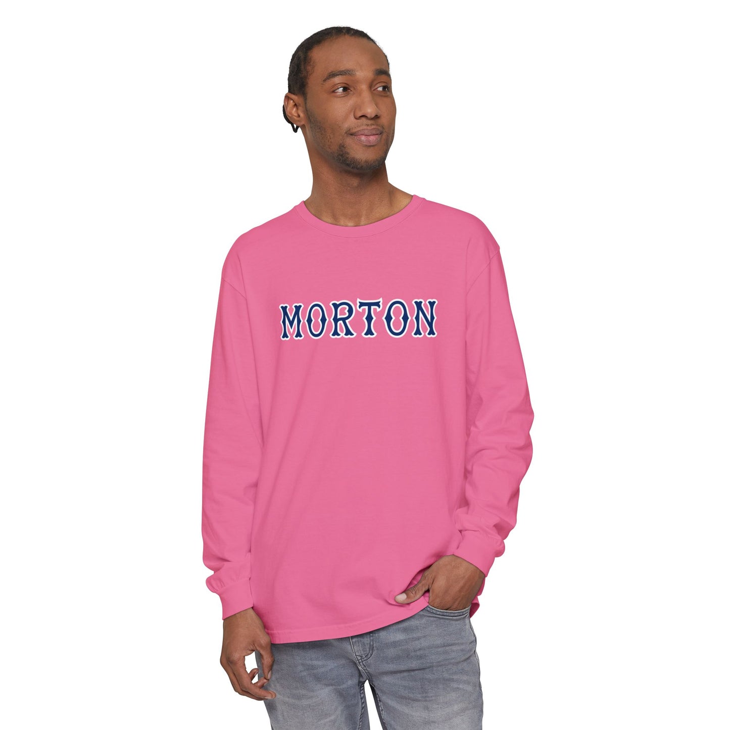 MORTON NAVY SOX LETTERS LONG SLEEVE