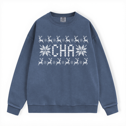 CHA UGLY SWEATER COMFORT COLORS CREWNECK