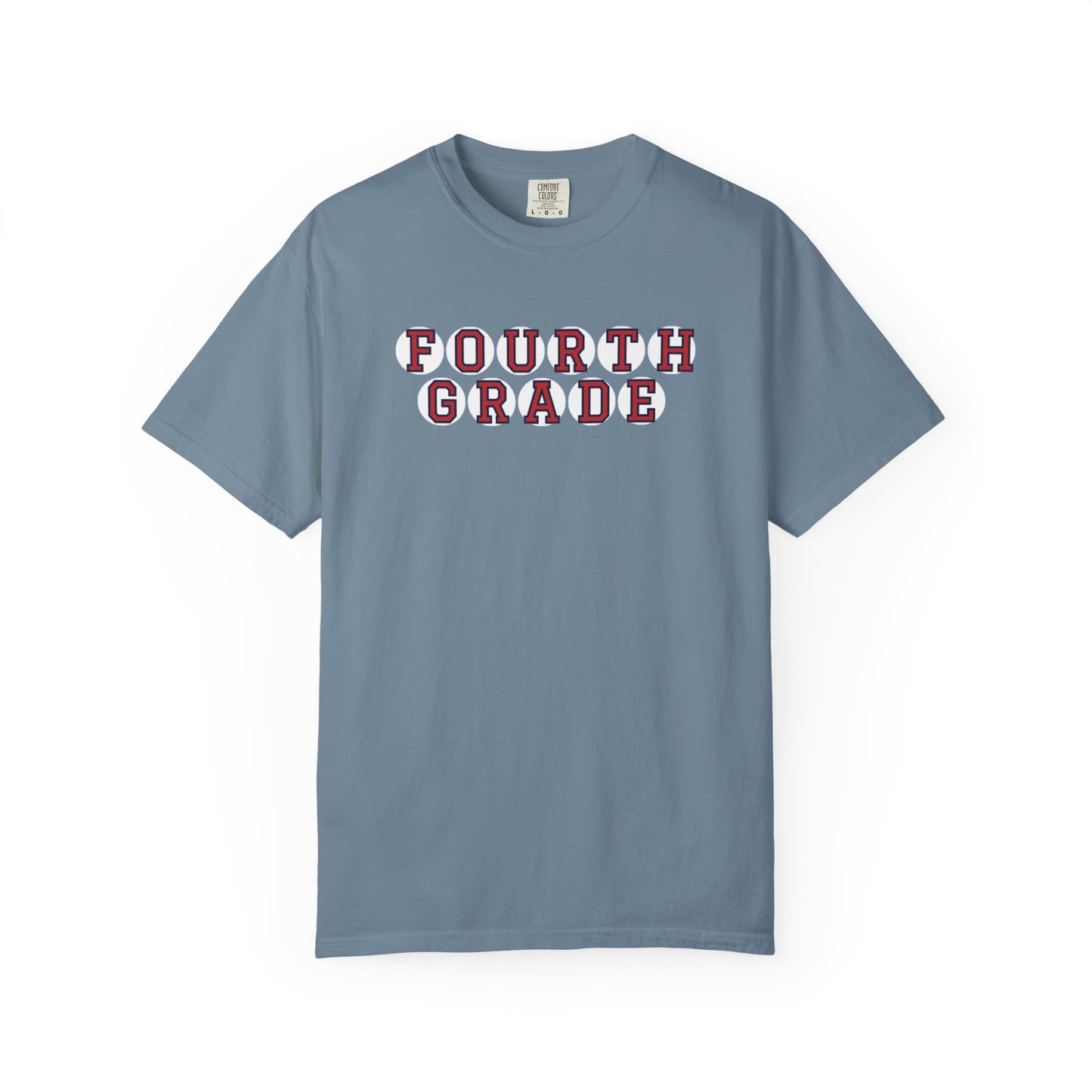 FOURTH GRADE RED PLAYER LETTERS T-SHIRT