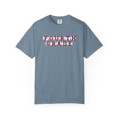 FOURTH GRADE RED PLAYER LETTERS T-SHIRT