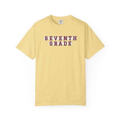 SEVENTH GRADE RED PLAYER LETTERS T-SHIRT