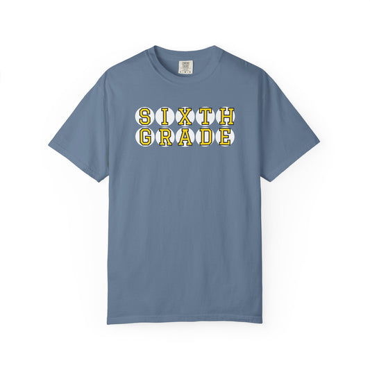 SIXTH GRADE YELLOW PLAYER LETTERS T-SHIRT