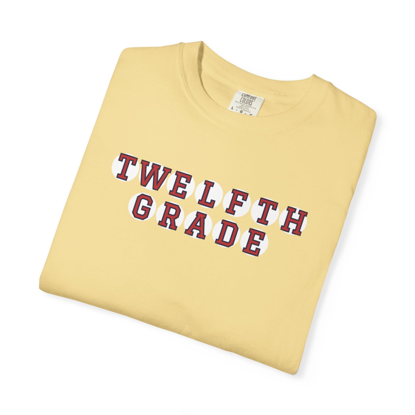 TWELFTH GRADE RED PLAYER LETTERS T-SHIRT