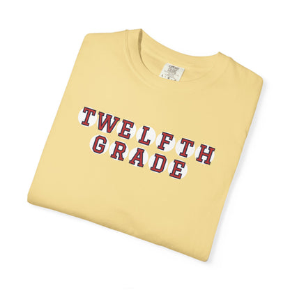 TWELFTH GRADE RED PLAYER LETTERS T-SHIRT