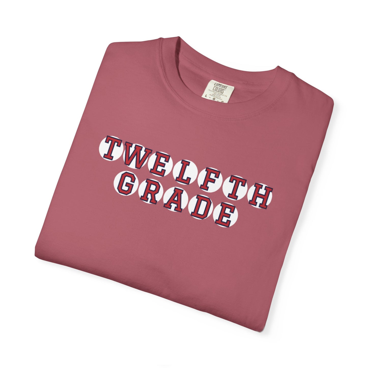 TWELFTH GRADE RED PLAYER LETTERS T-SHIRT