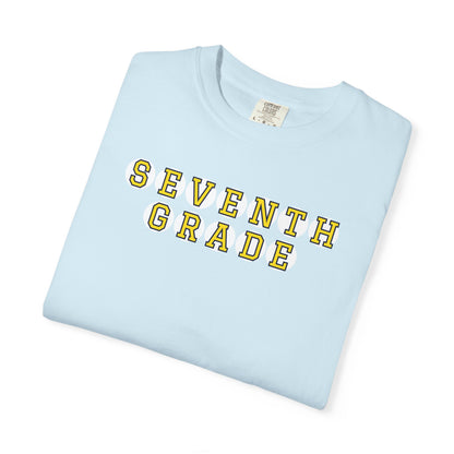 SEVENTH GRADE. YELLOW PLAYER LETTERS T-SHIRT