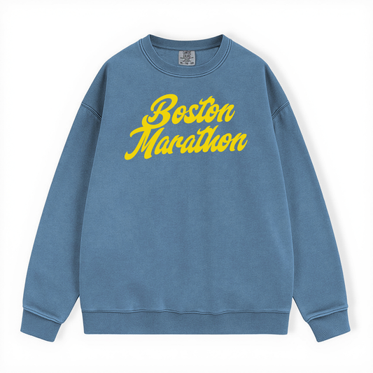 BLUE JEAN BOSTON MARATHON VINTAGE SCRIPT COMFORT COLORS CREWNECK - CLEARANCE