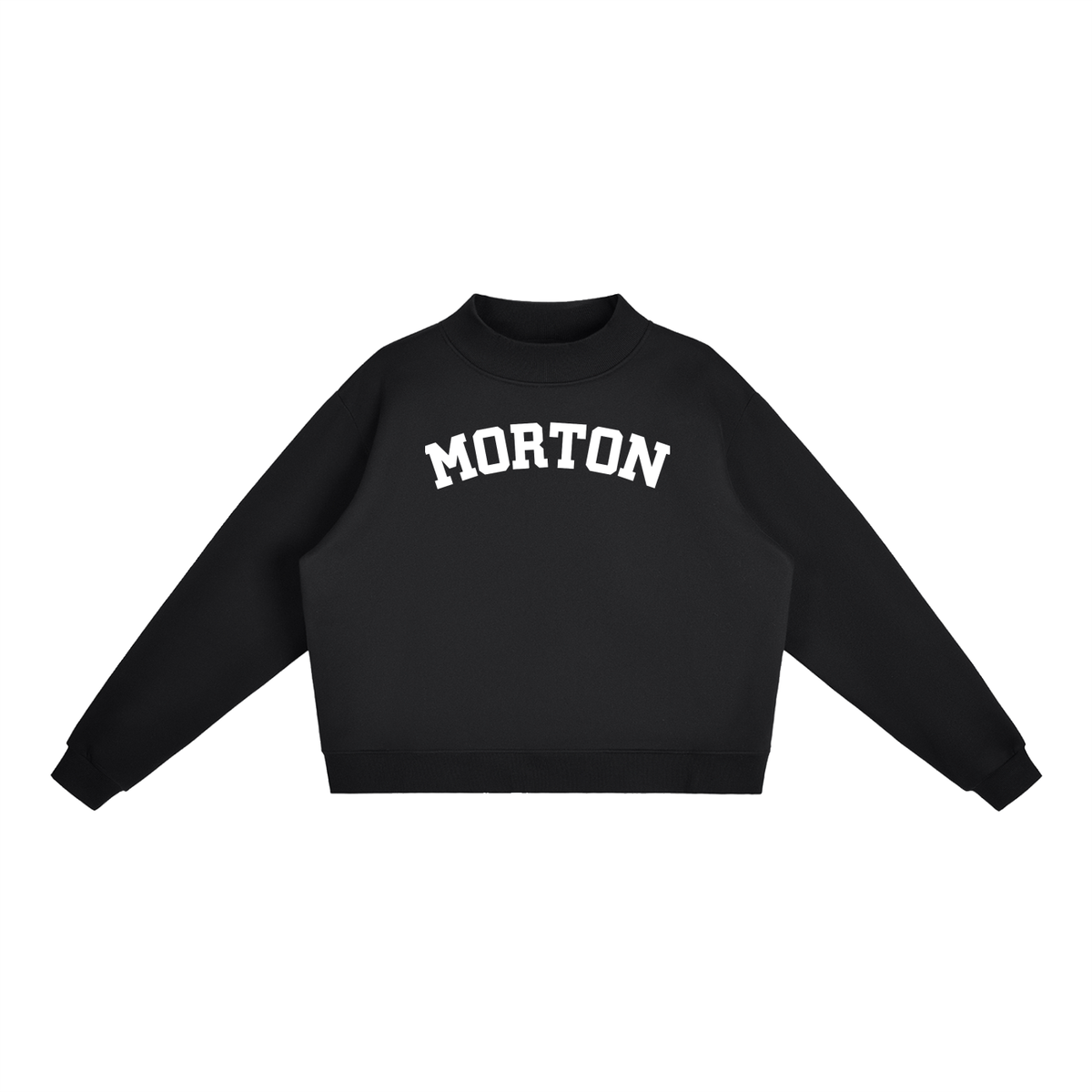 MORTON BLOCK LETTER BLACK MOCK NECK