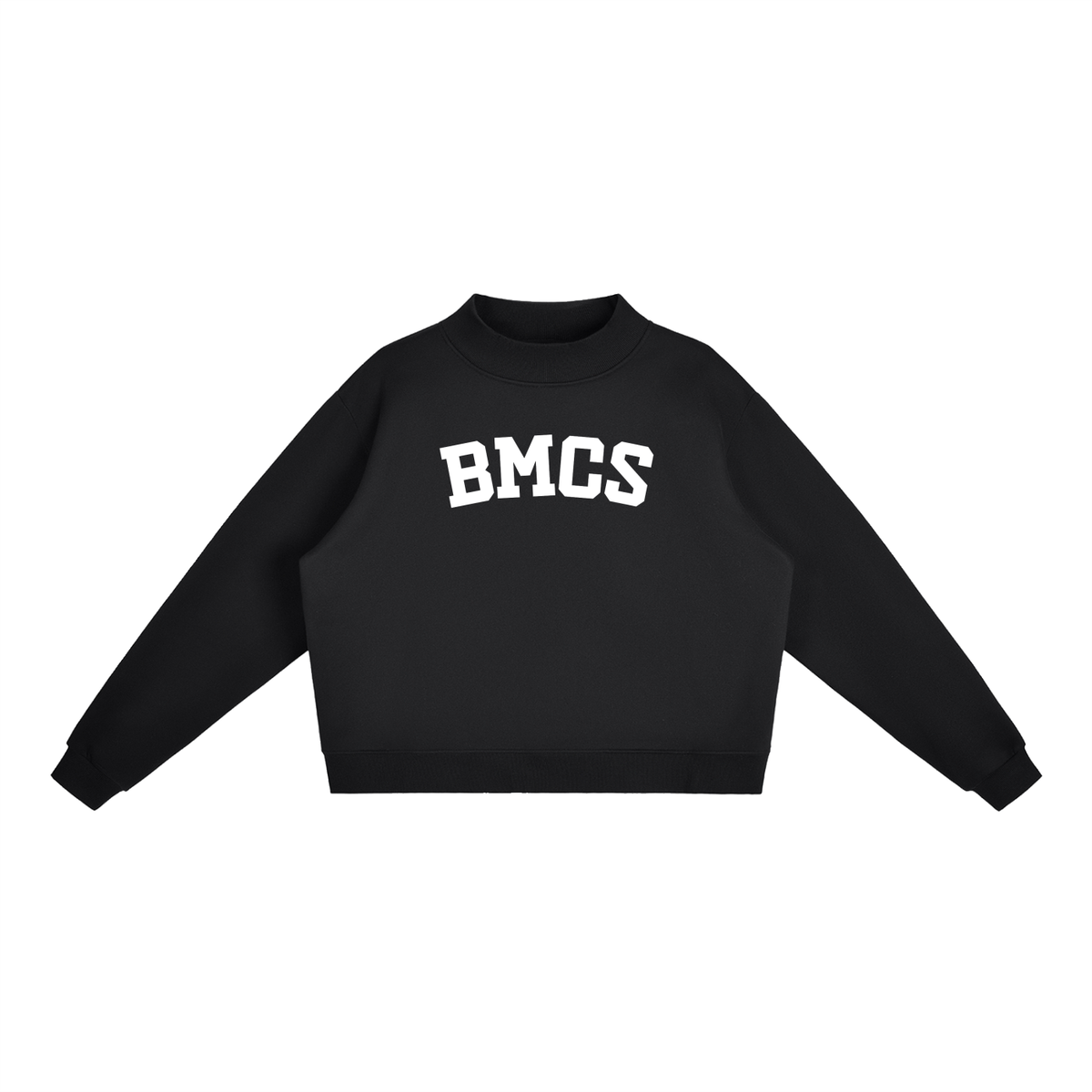 BMCS BLOCK LETTER BLACK MOCK NECK