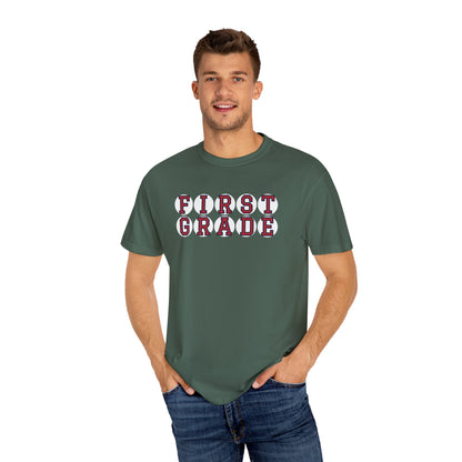 FIRST GRADE RED PLAYER LETTERS T-SHIRT