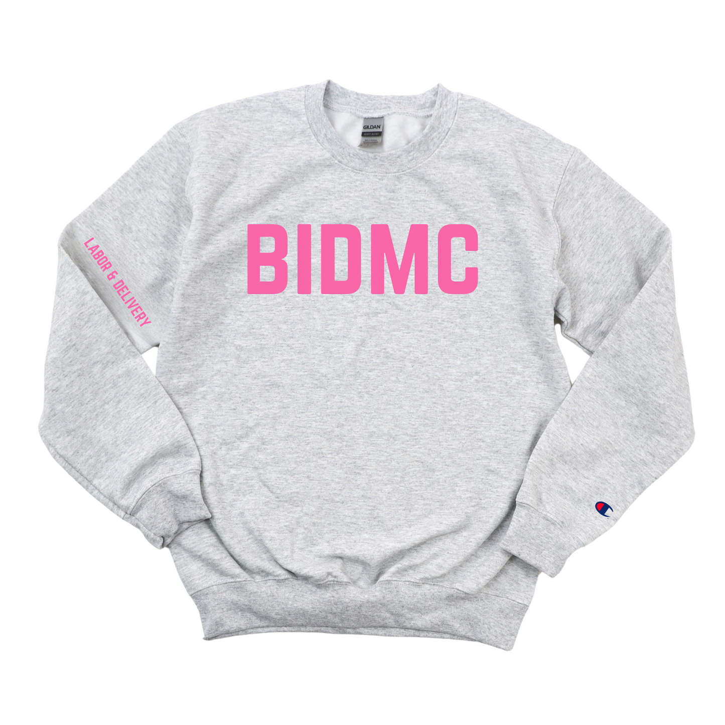 PINK BIDMC LABOR & DELIVERY CHAMPION CREWNECK