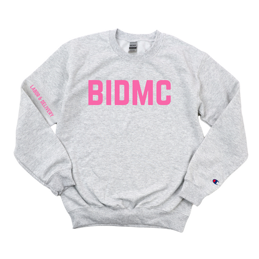 PINK BIDMC LABOR & DELIVERY CHAMPION CREWNECK