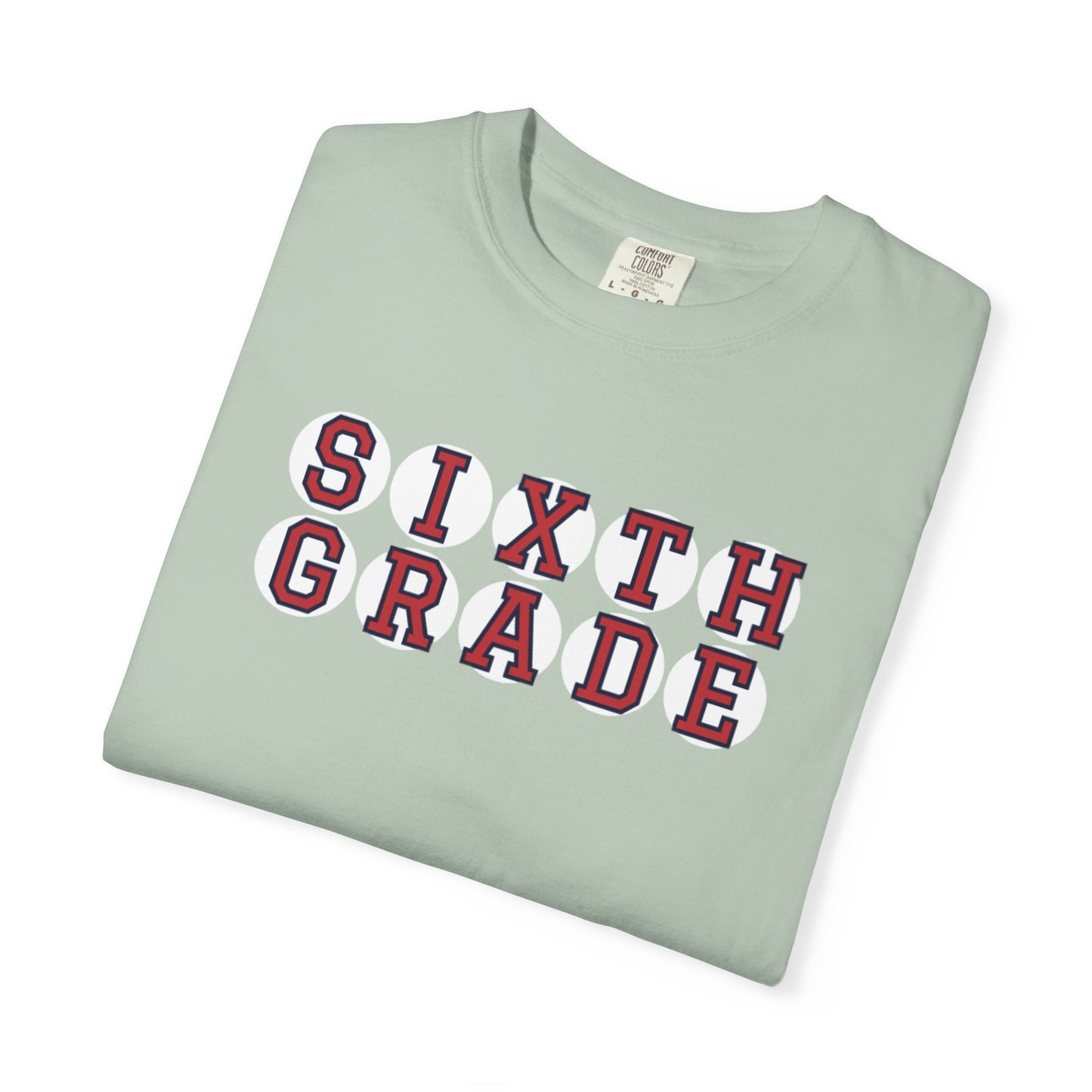 SIXTH GRADE RED PLAYER LETTERS T-SHIRT