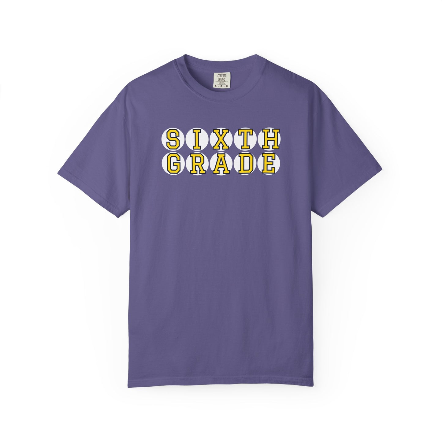 SIXTH GRADE YELLOW PLAYER LETTERS T-SHIRT