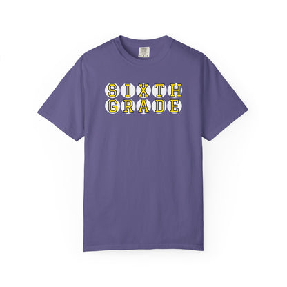 SIXTH GRADE YELLOW PLAYER LETTERS T-SHIRT