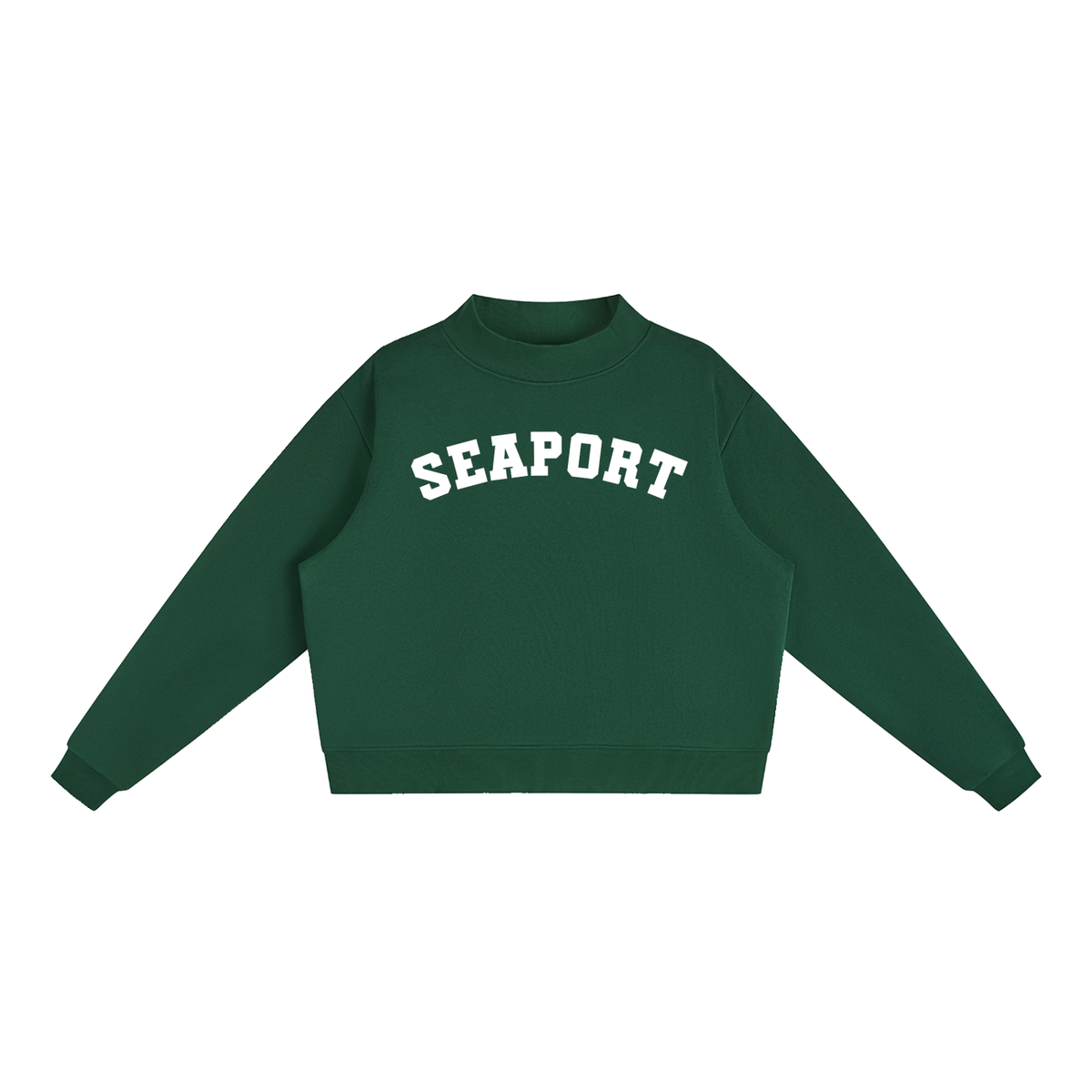 SEAPORT WHITE BLOCK LETTER MOCK NECK