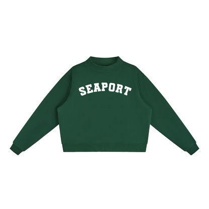 SEAPORT WHITE BLOCK LETTER MOCK NECK