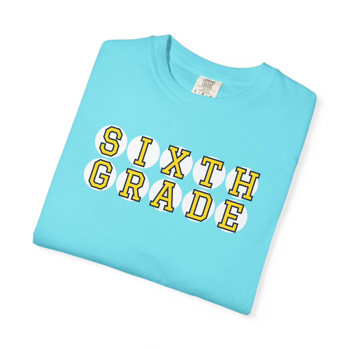 SIXTH GRADE YELLOW PLAYER LETTERS T-SHIRT