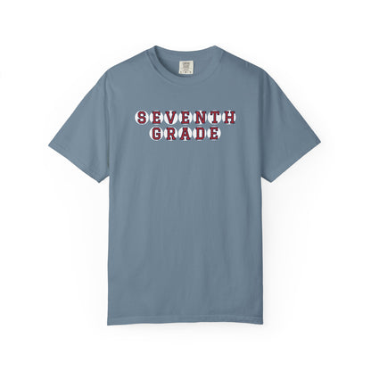 SEVENTH GRADE RED PLAYER LETTERS T-SHIRT