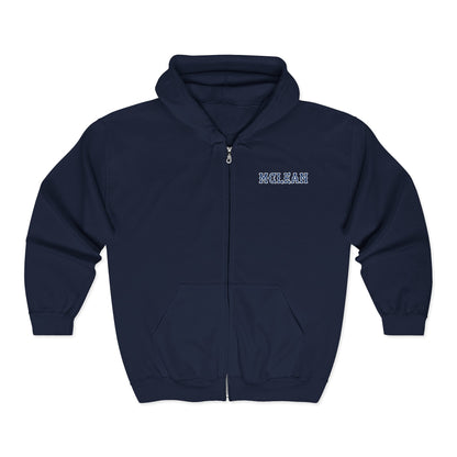 MCLEAN NAVY SOX LETTERS HEAVY BLEND FULL ZIP HOODIE