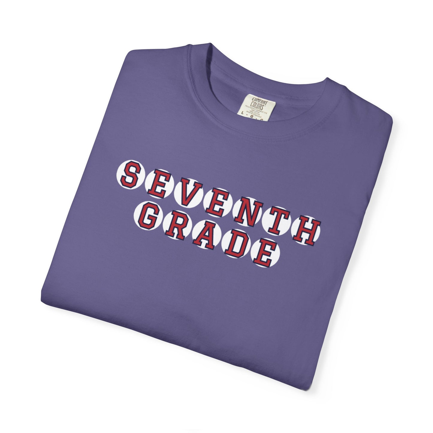 SEVENTH GRADE RED PLAYER LETTERS T-SHIRT