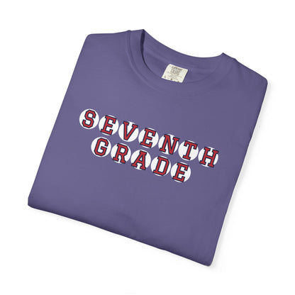 SEVENTH GRADE RED PLAYER LETTERS T-SHIRT