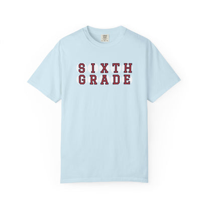 SIXTH GRADE RED PLAYER LETTERS T-SHIRT