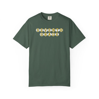 SEVENTH GRADE. YELLOW PLAYER LETTERS T-SHIRT