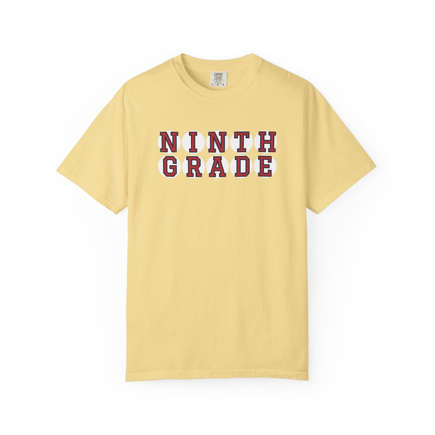 NINTH GRADE RED PLAYER LETTERS T-SHIRT