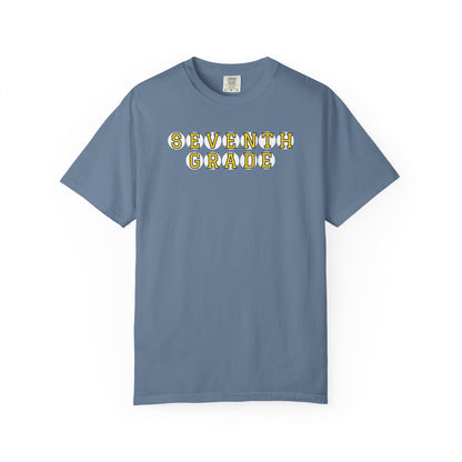 SEVENTH GRADE. YELLOW PLAYER LETTERS T-SHIRT