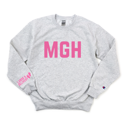 PINK MGH LABOR & DELIVERY CHAMPION CREWNECK