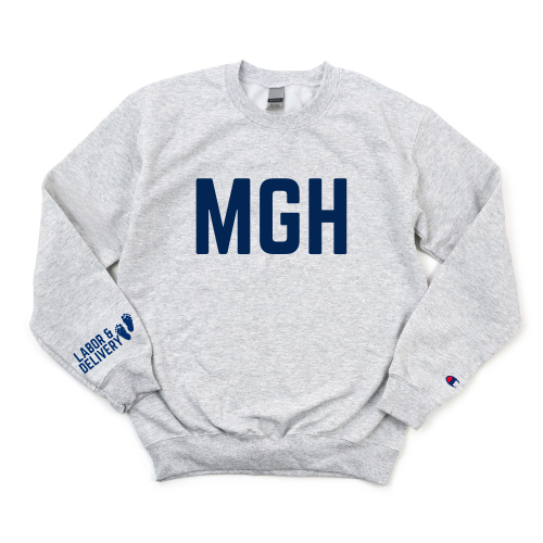 NAVY MGH LABOR & DELIVERY CHAMPION CREWNECK