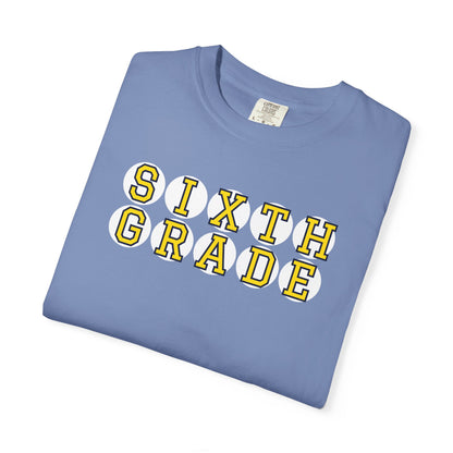 SIXTH GRADE YELLOW PLAYER LETTERS T-SHIRT