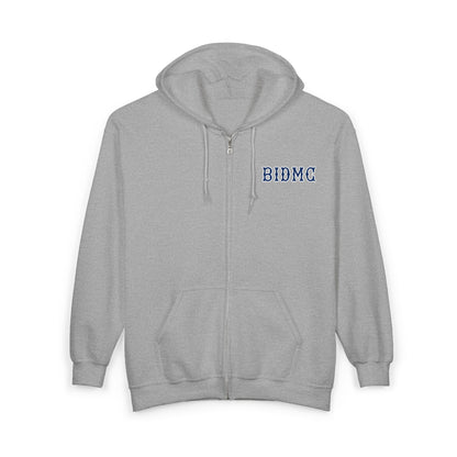 BIDMC NAVY SOX LETTERS HEAVY BLEND FULL ZIP HOODIE