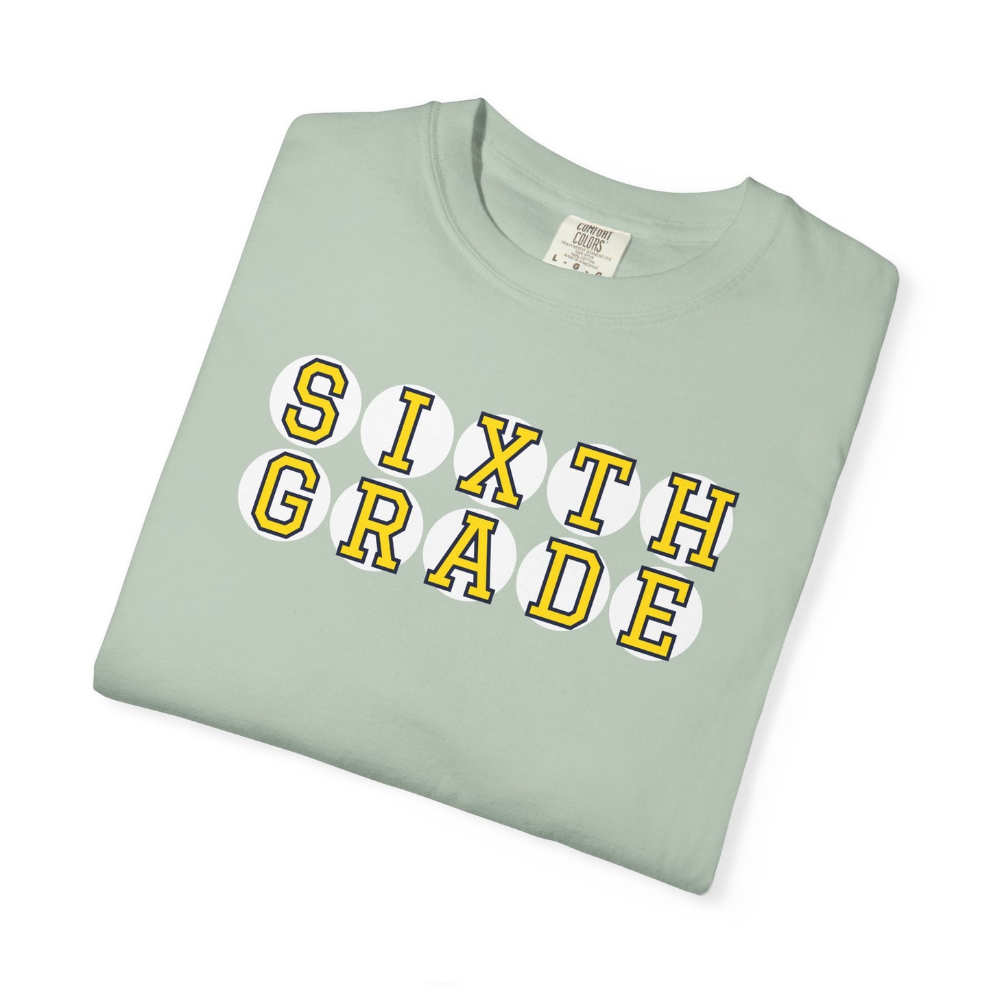 SIXTH GRADE YELLOW PLAYER LETTERS T-SHIRT