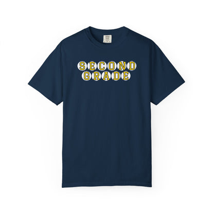 SECOND GRADE. YELLOW PLAYER LETTERS T-SHIRT