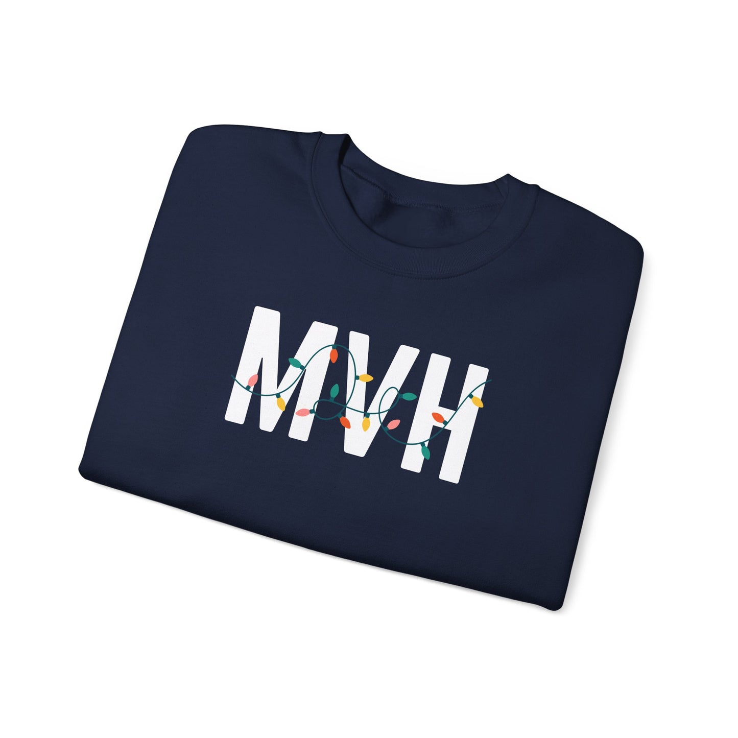 MVH HOLIDAY LIGHTS HEAVY BLEND CREWNECK